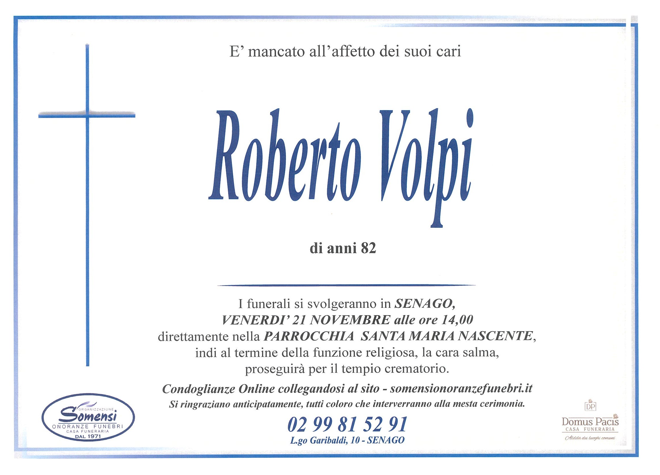 Roberto Volpi di anni 82